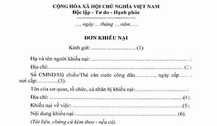 Mẫu Đơn Khiếu Nại Bị Đánh